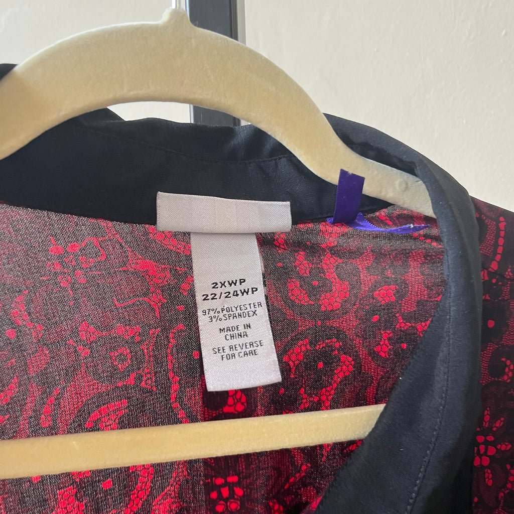 Red & Black Blouse (2X)