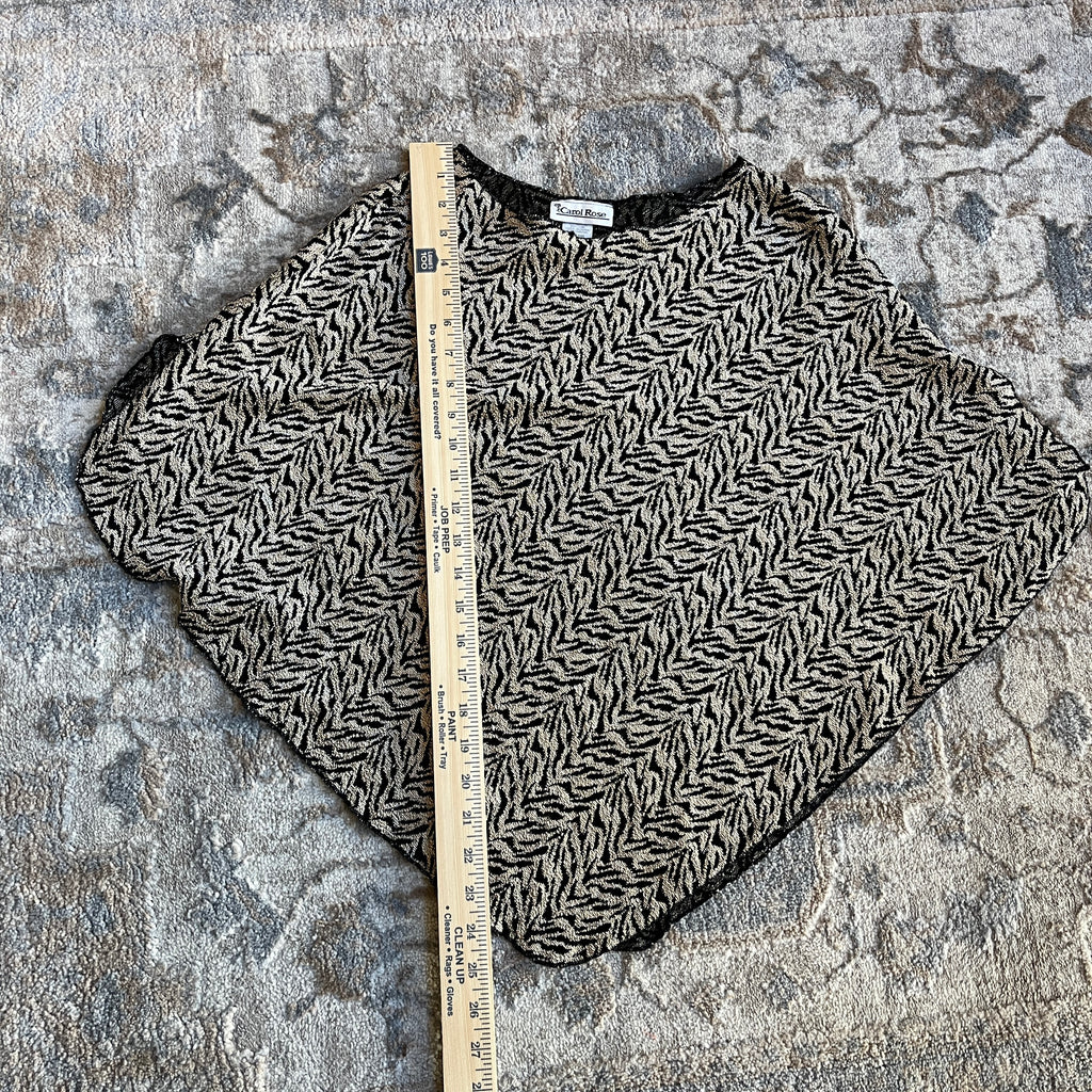 Black & Gold Vintage Shawl (OS)