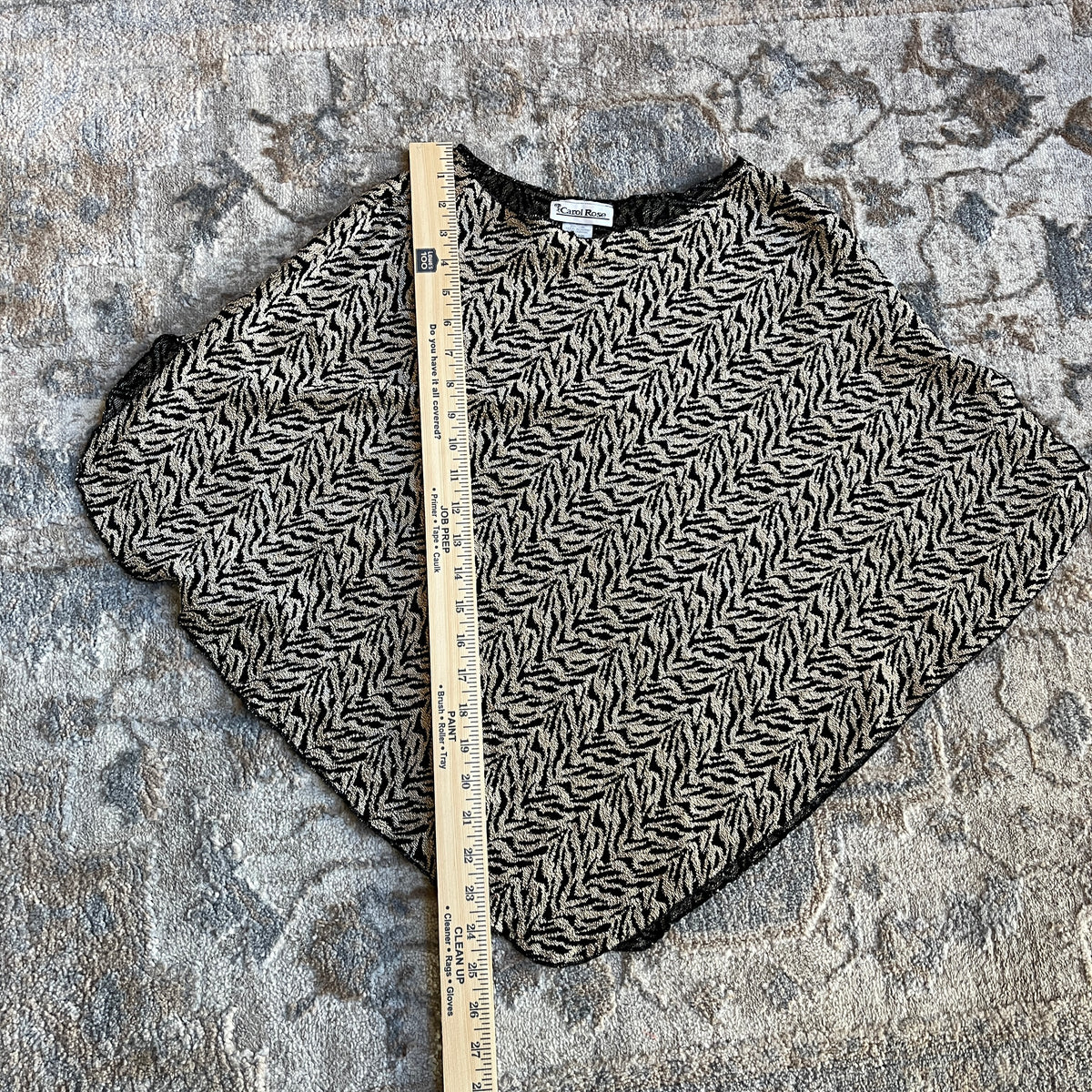 Black & Gold Vintage Shawl (OS)