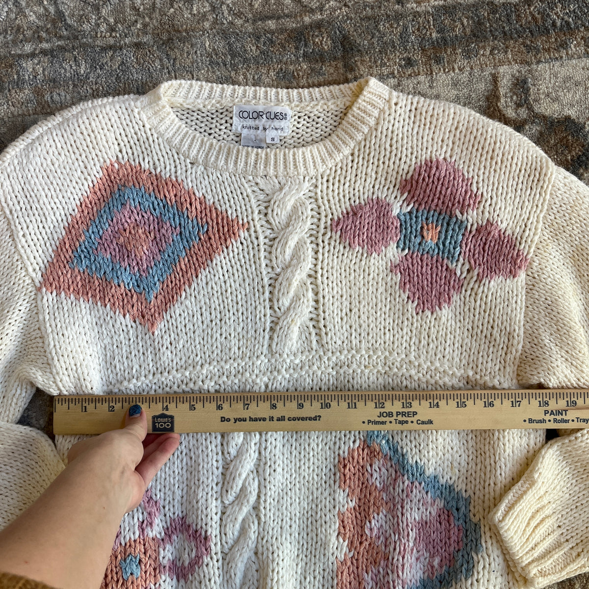 Cream Handknit Sweater (S)