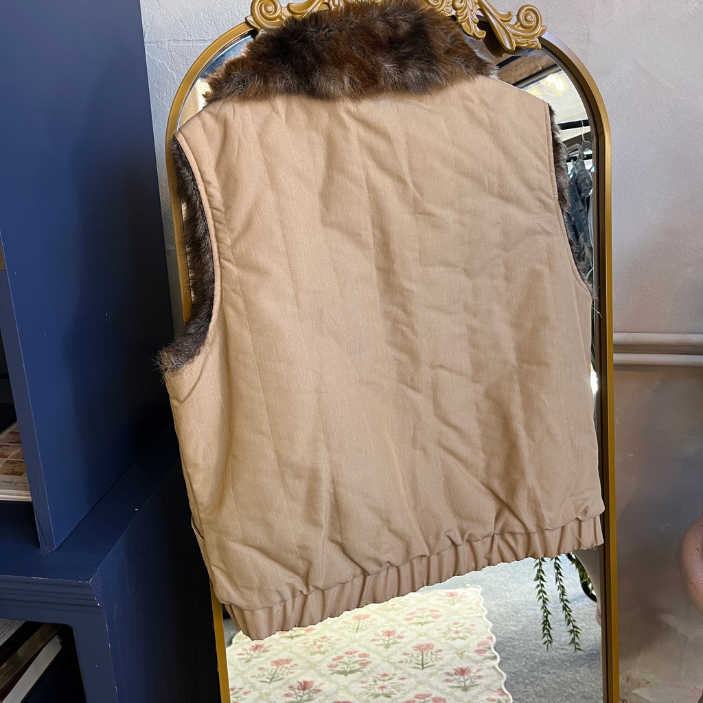 Tan Fur Lined Vest (L)