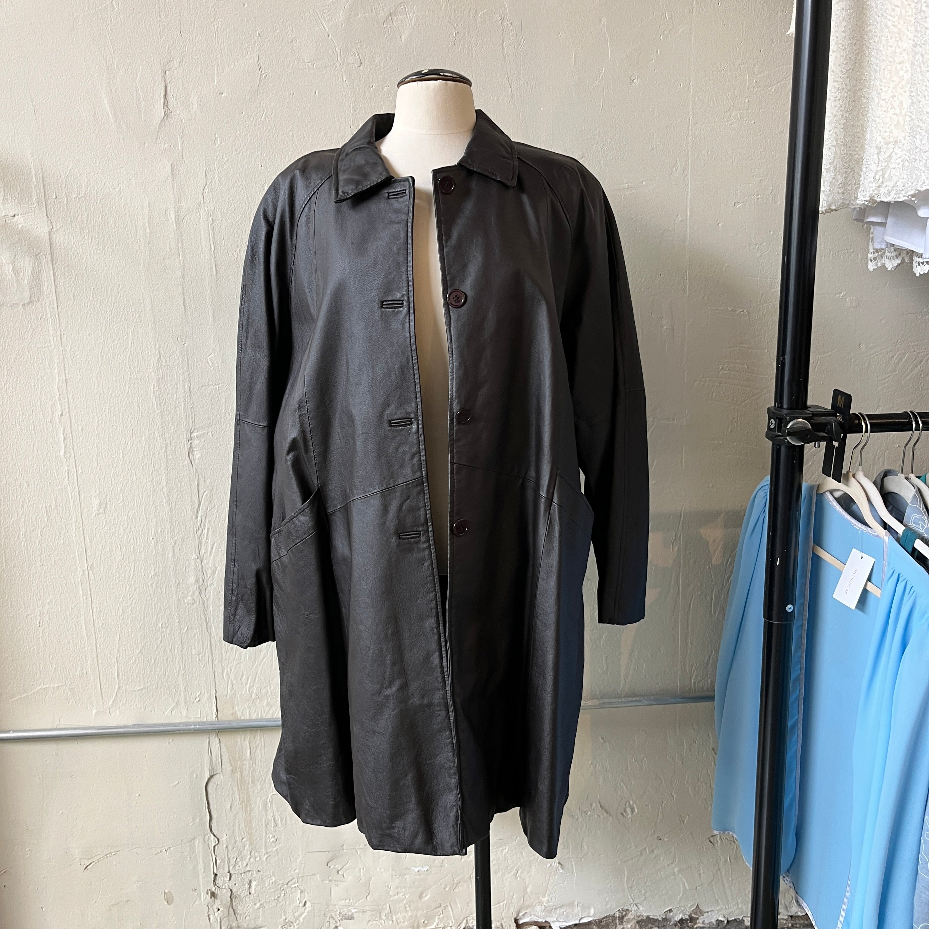Leather Trench Coat (3X)