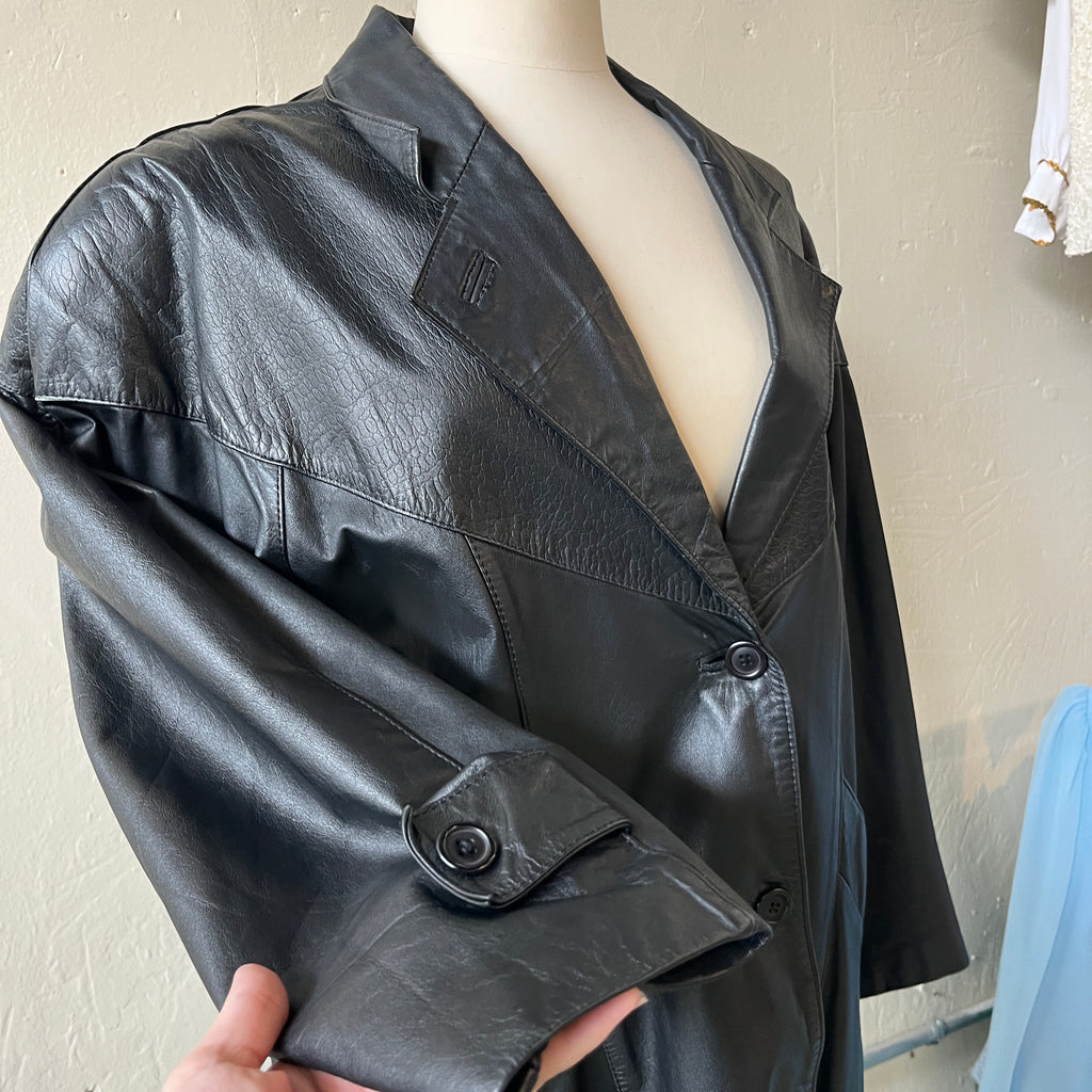 Leather Trench Coat (M)