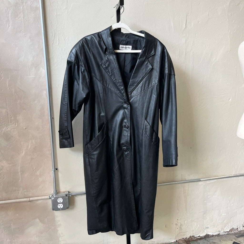 Leather Trench Coat (M)
