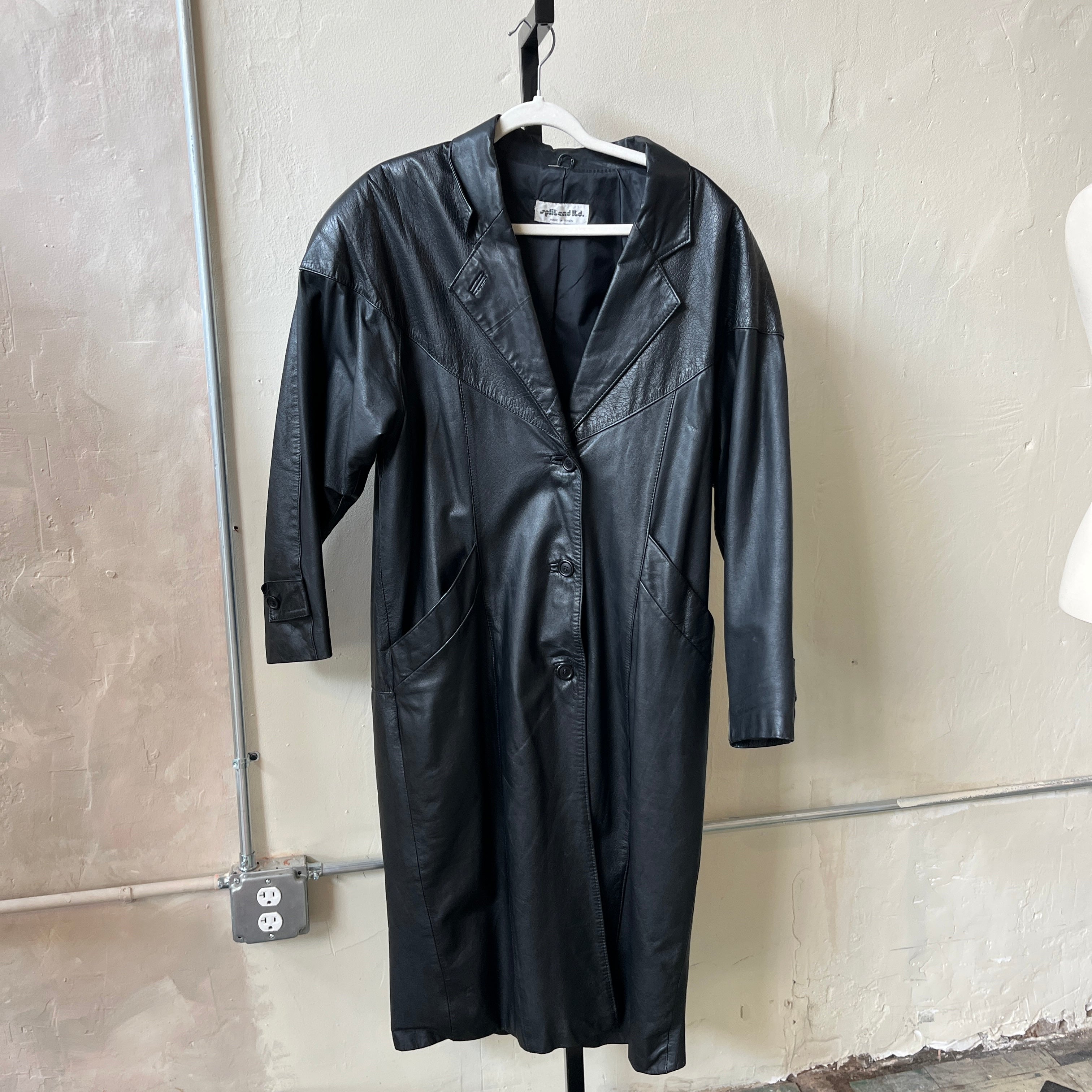 Leather Trench Coat (M)