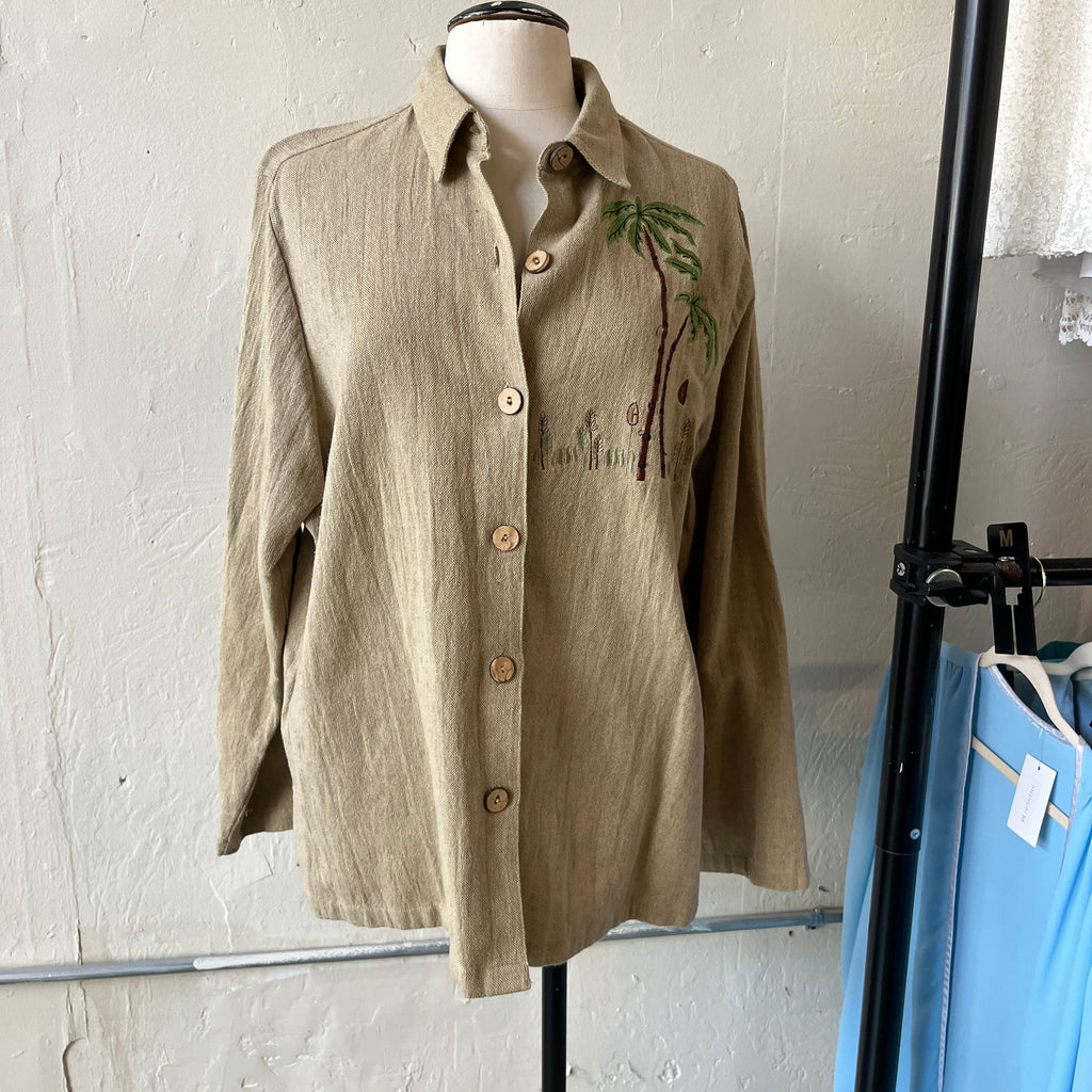 Cotton Linen Button Up (XL)