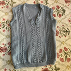 Blue knit vest (M)