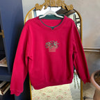 Red Embroidered Sweatshirt (M)