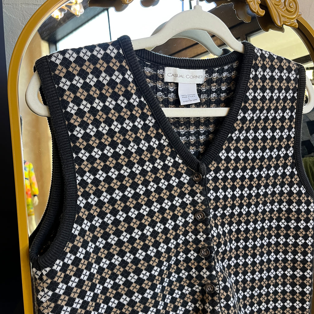 Checkered Vintage Vest (L)