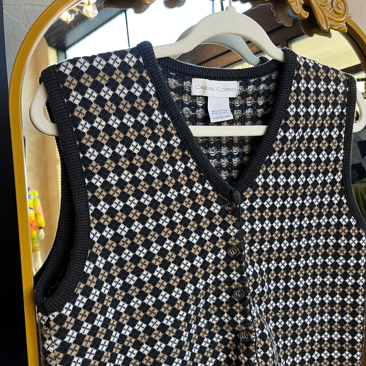 Checkered Vintage Vest (L)