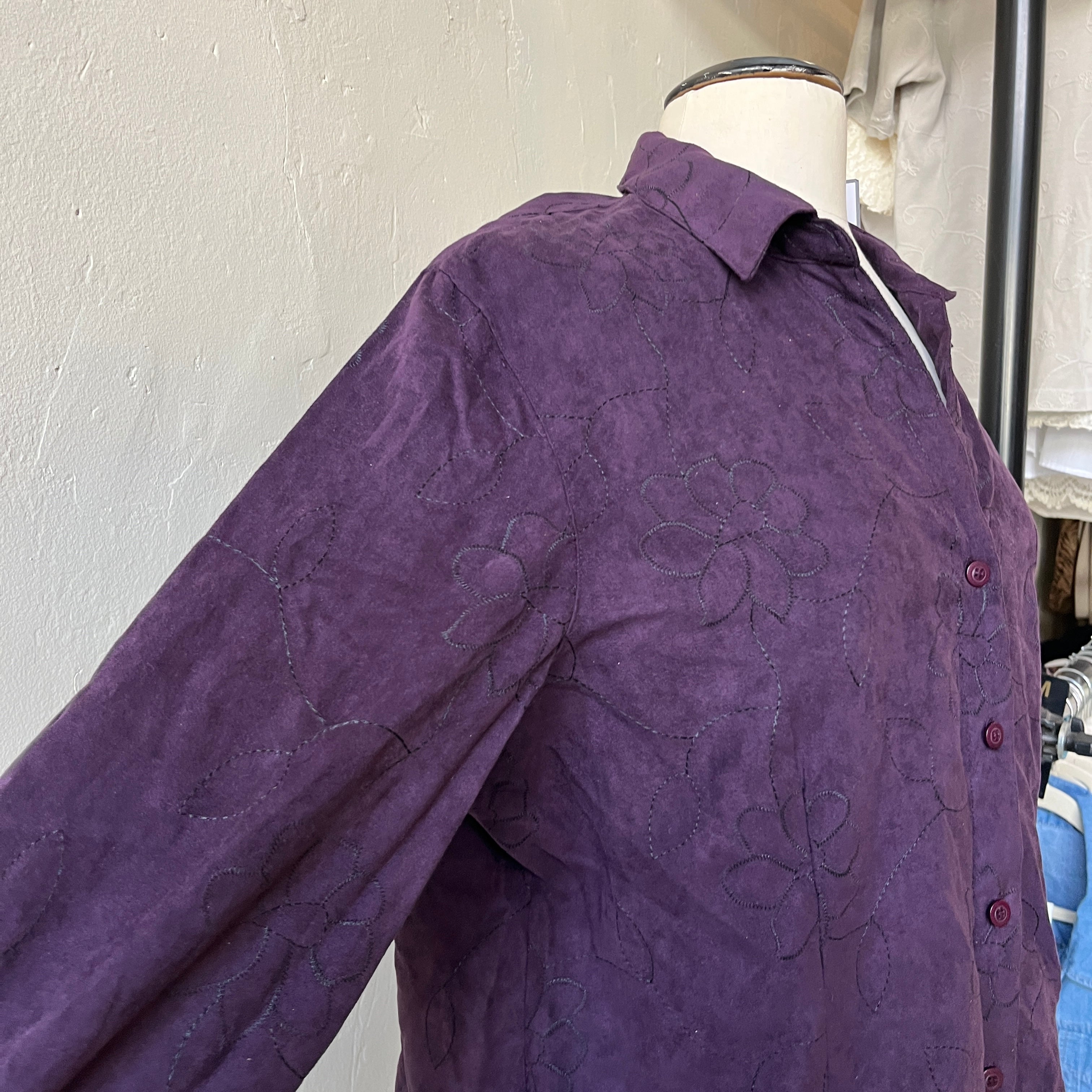 NWT Purple Button Up (XL)