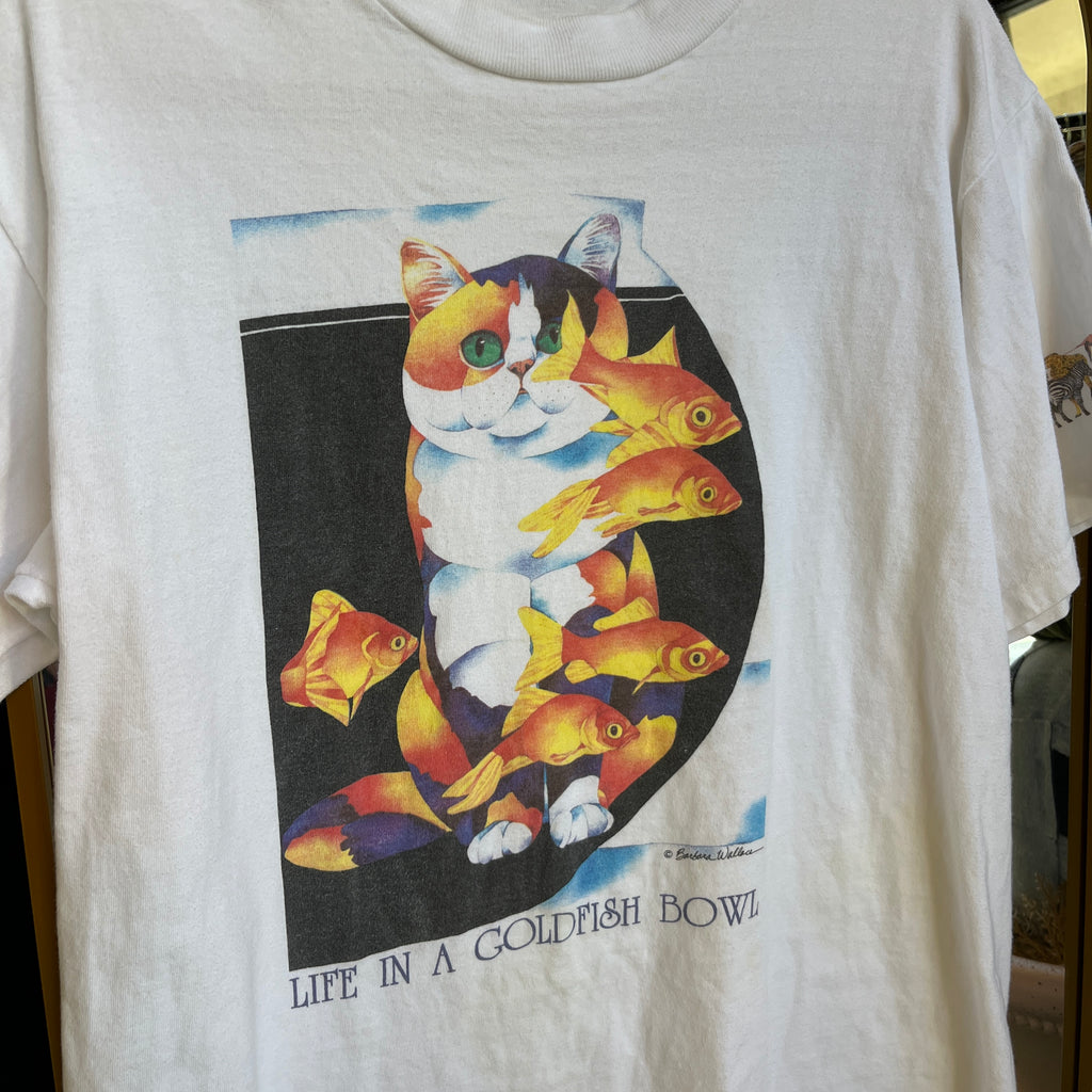 Cat & Fish Vintage T-shirt (M)