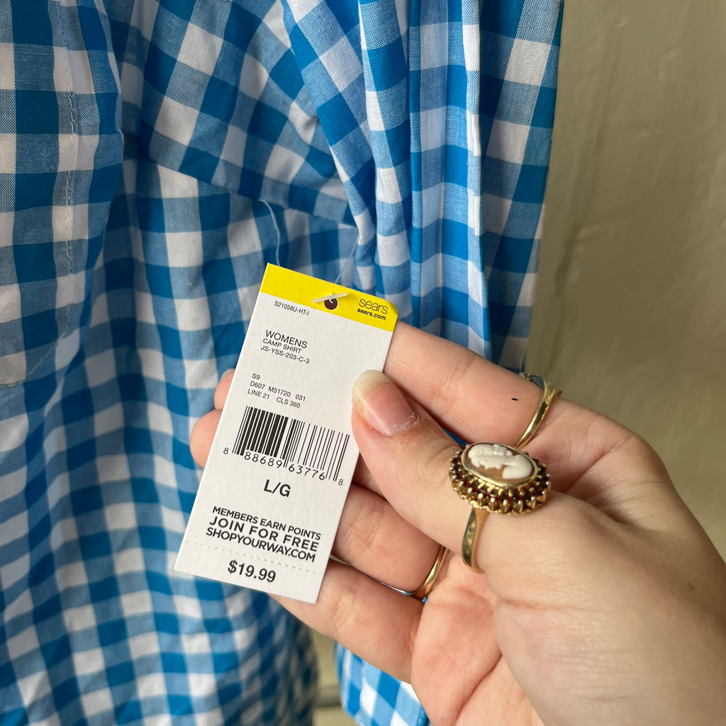 Blue Gingham Shirt (L)