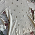 Cream Puff Sleeve Sweater (L)