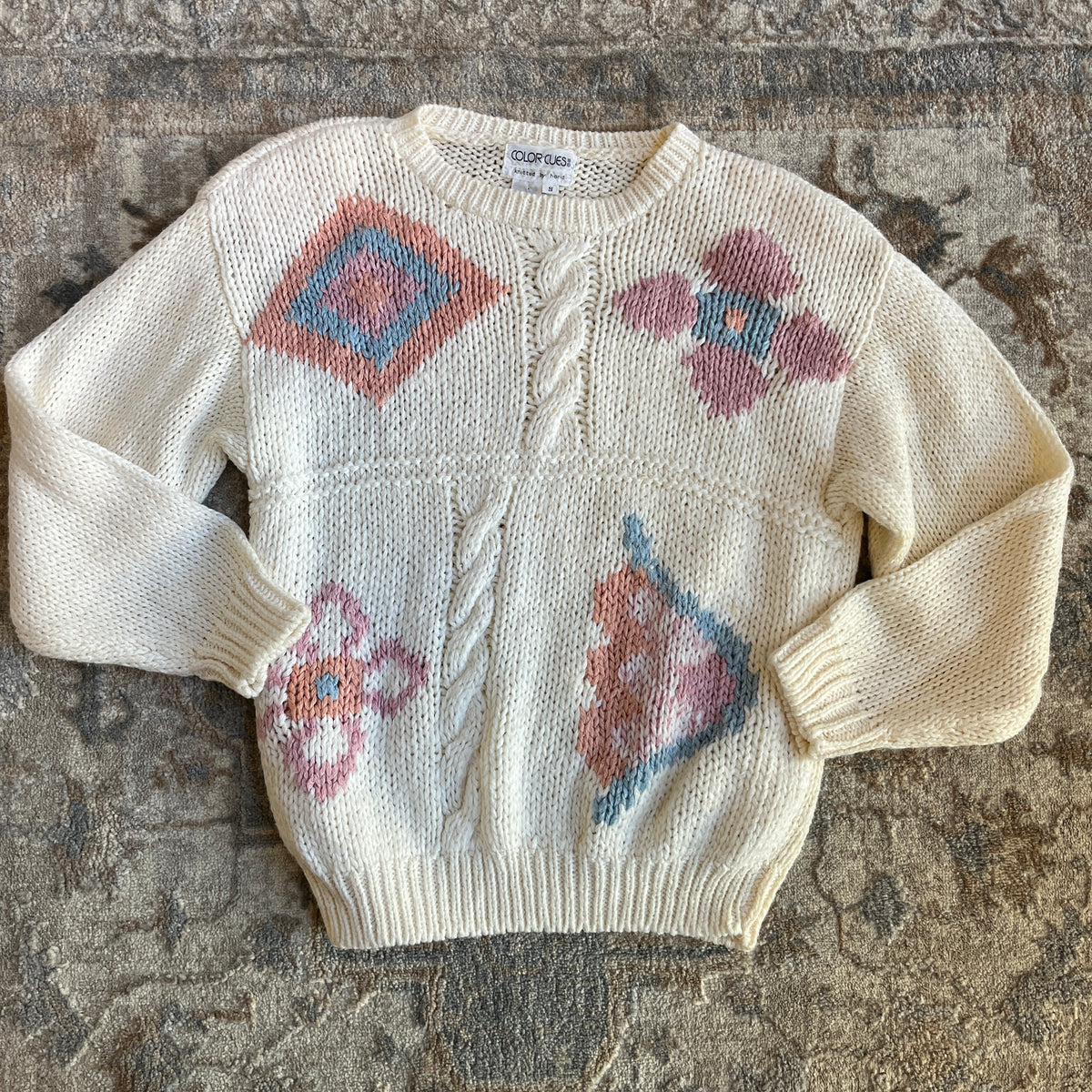 Cream Handknit Sweater (S)