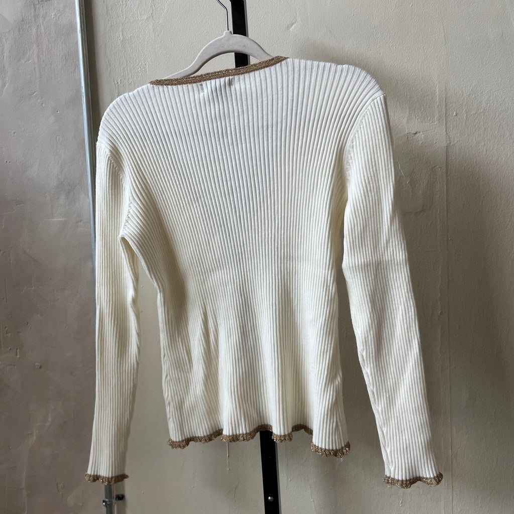 Cream & Gold Cardigan (M)