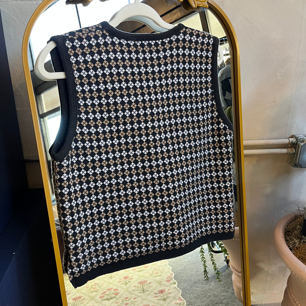 Checkered Vintage Vest (L)
