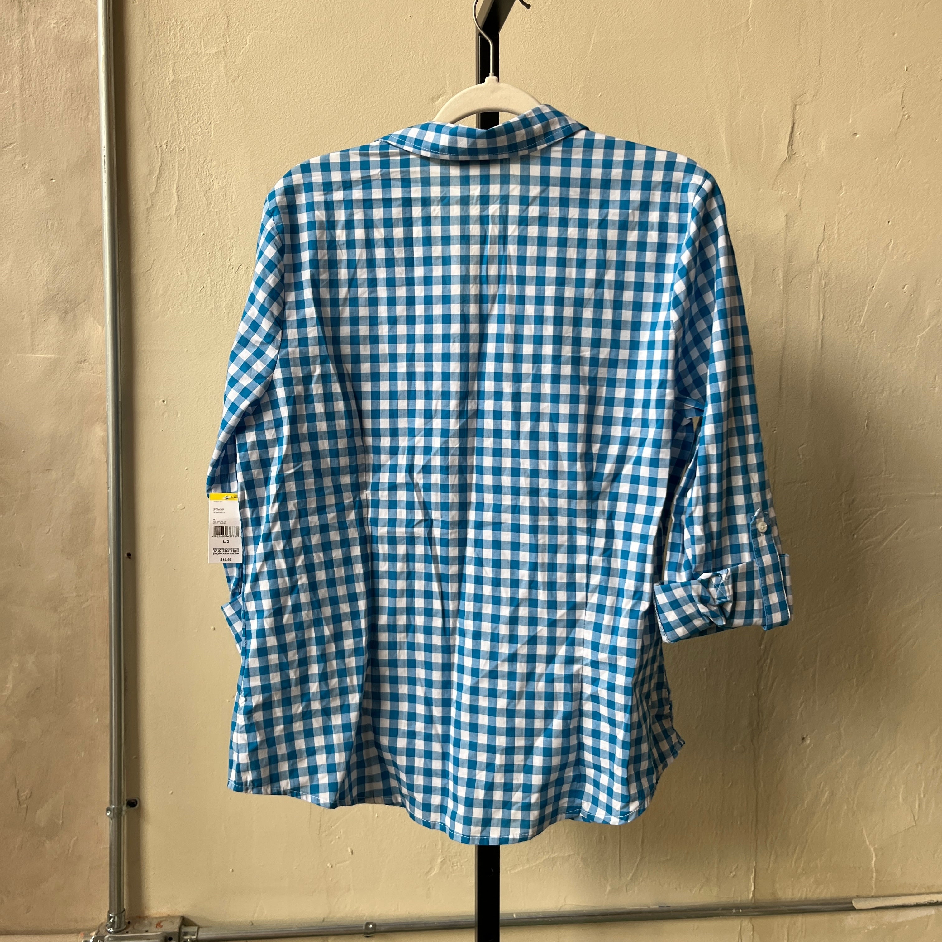 Blue Gingham Shirt (L)