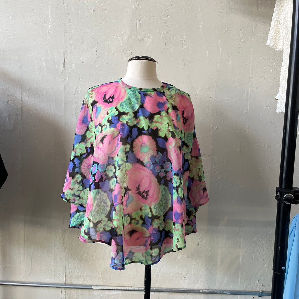 70s Floral Shawl (OS)