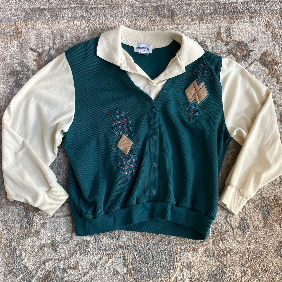 Green Patchwork Sweater (L)