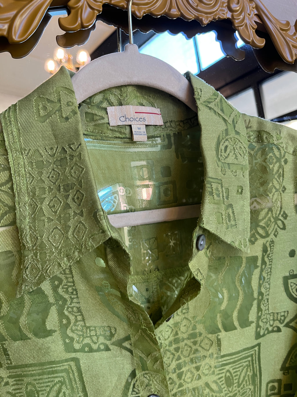 Green Button Up (M)