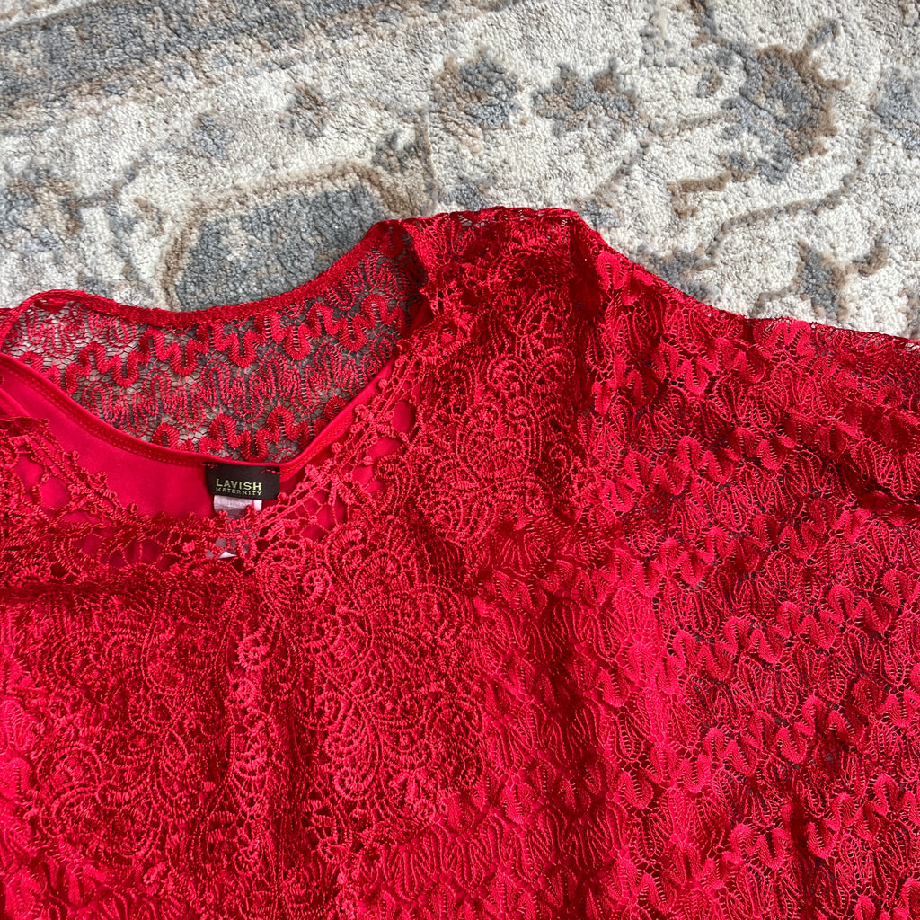 Lace Red Shawl (S)