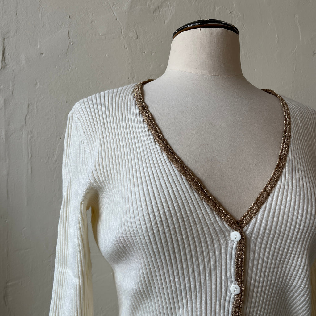 Cream & Gold Cardigan (M)