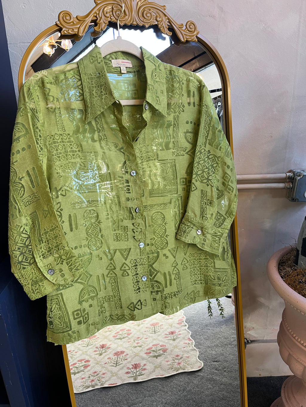 Green Button Up (M)
