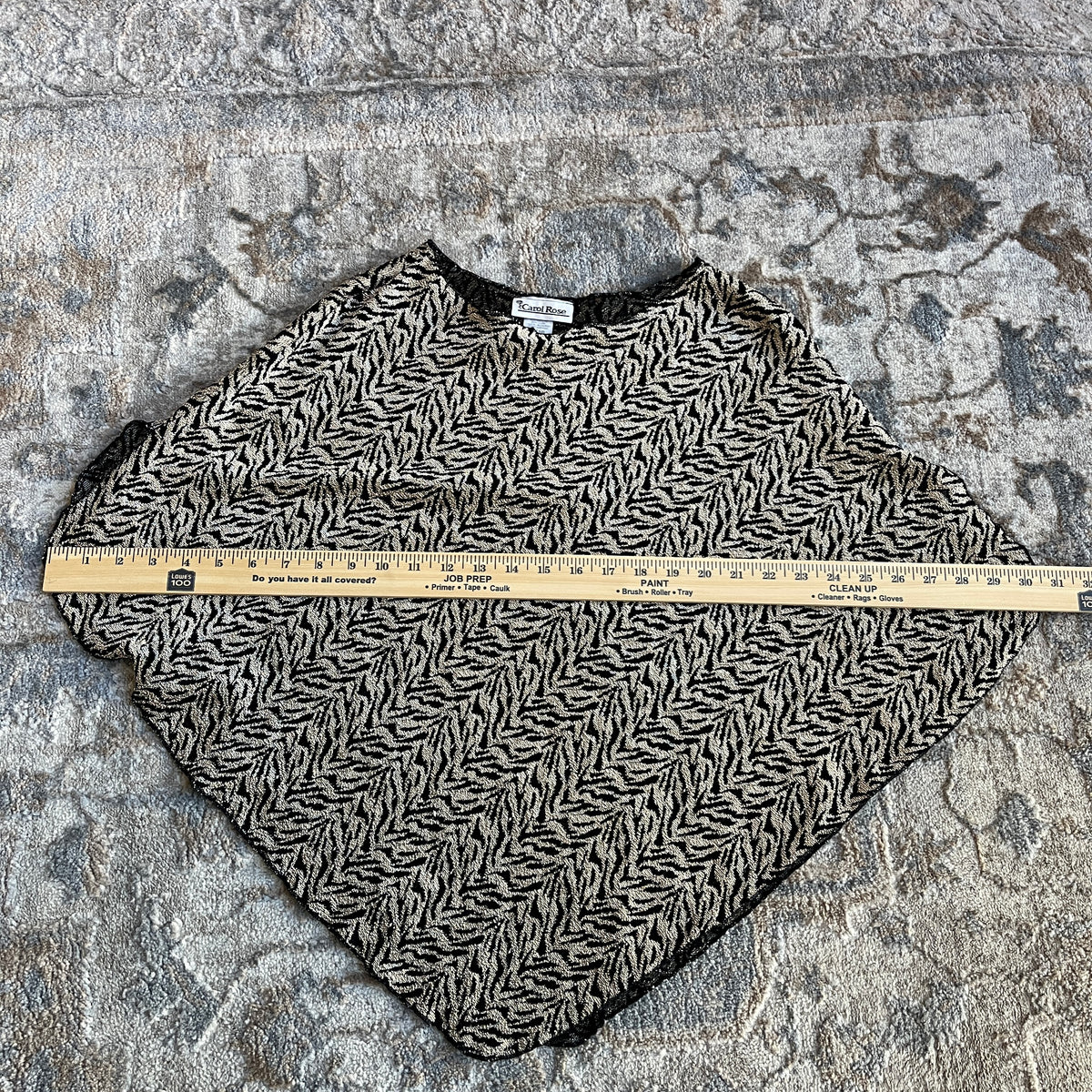 Black & Gold Vintage Shawl (OS)