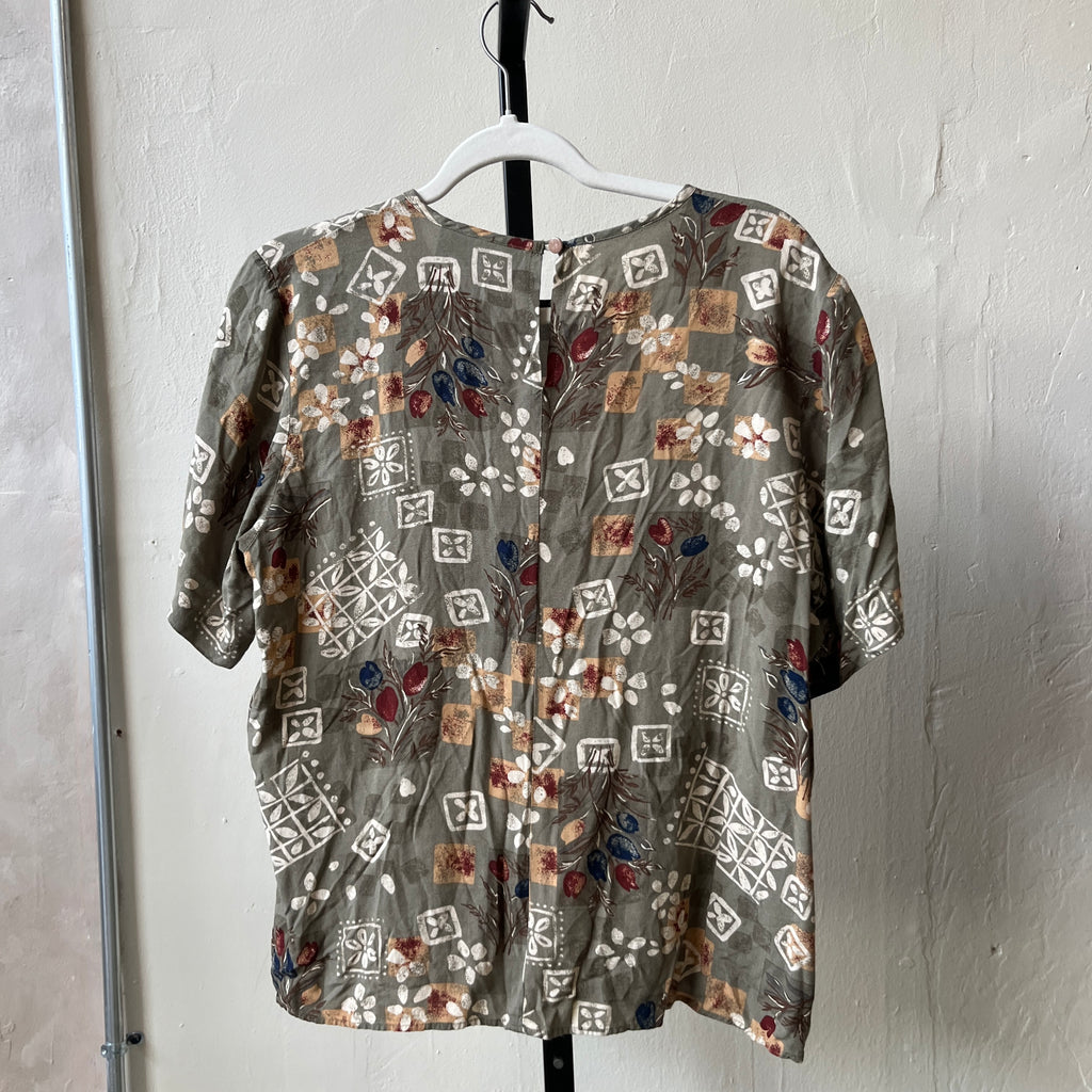 Green Patterned Blouse (M)