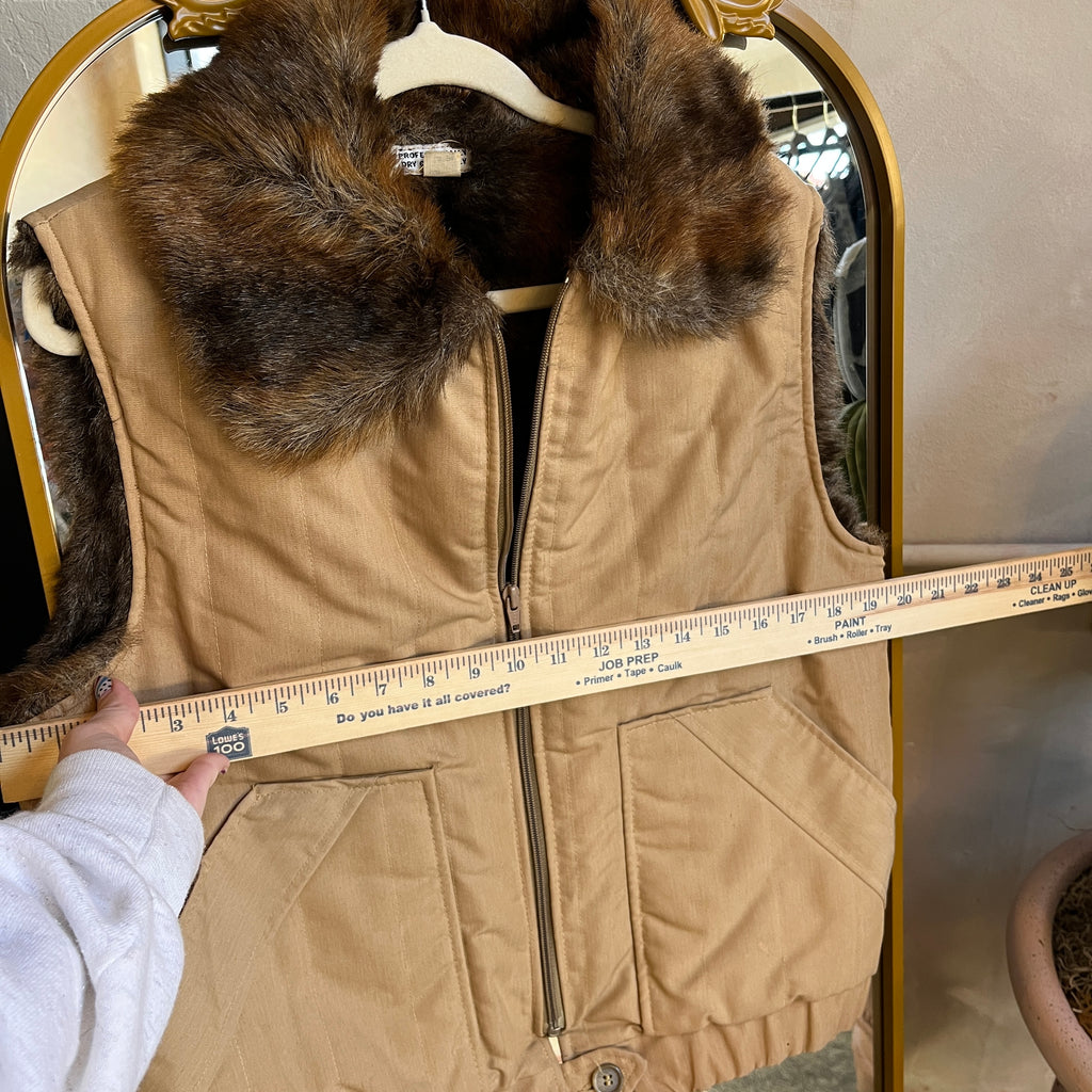 Tan Fur Lined Vest (L)