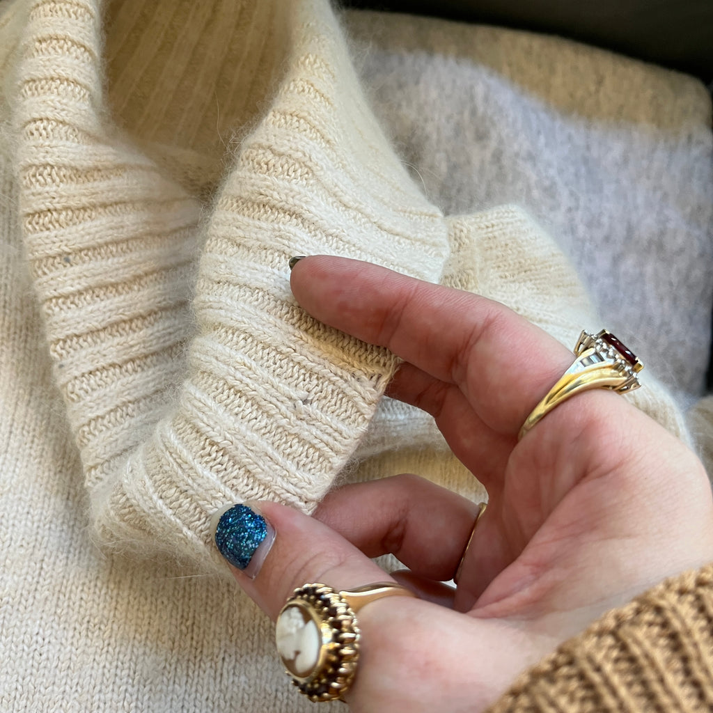 Cream Silk Sweater (S)