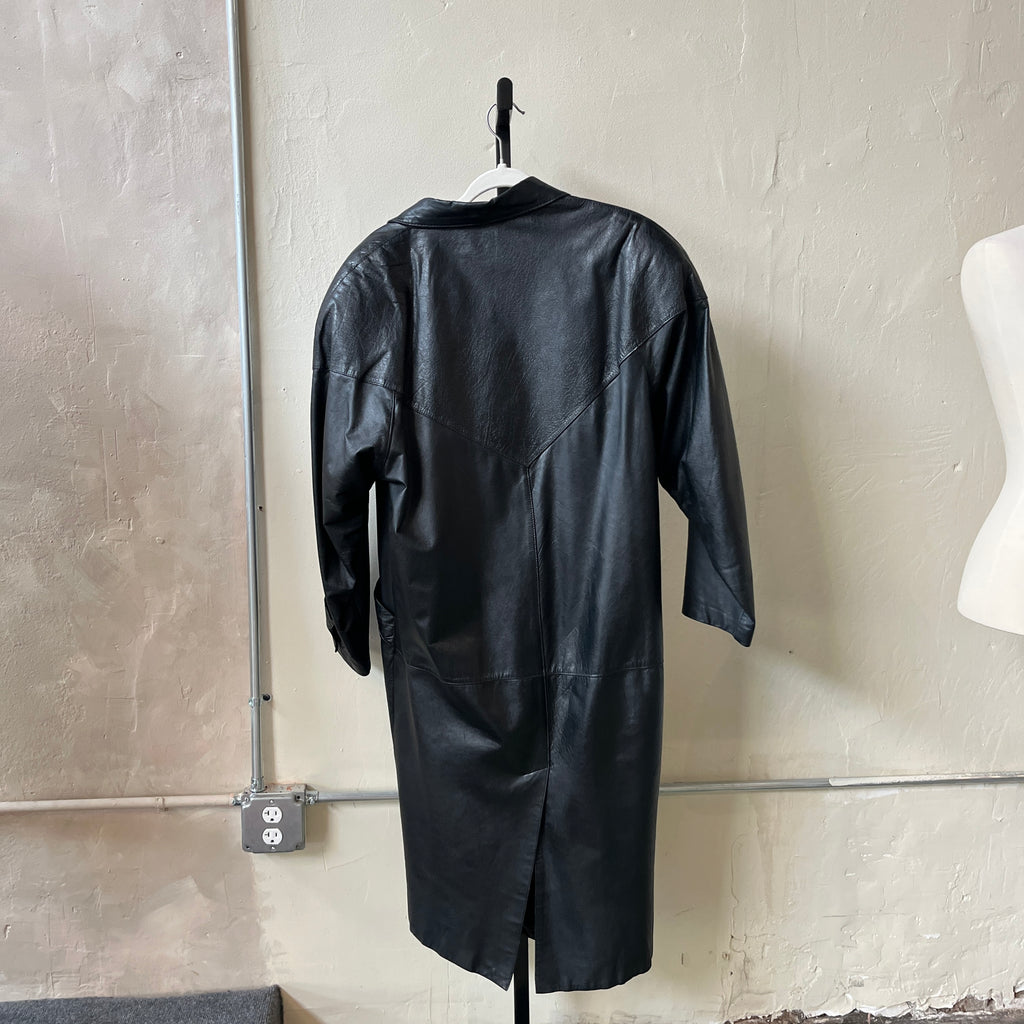 Leather Trench Coat (M)