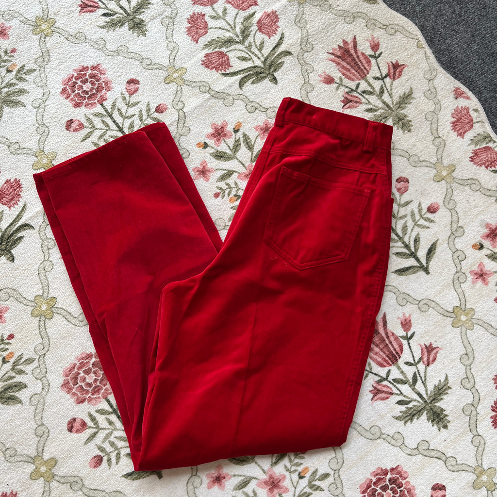 Red Velvet Jeans (28” waist)