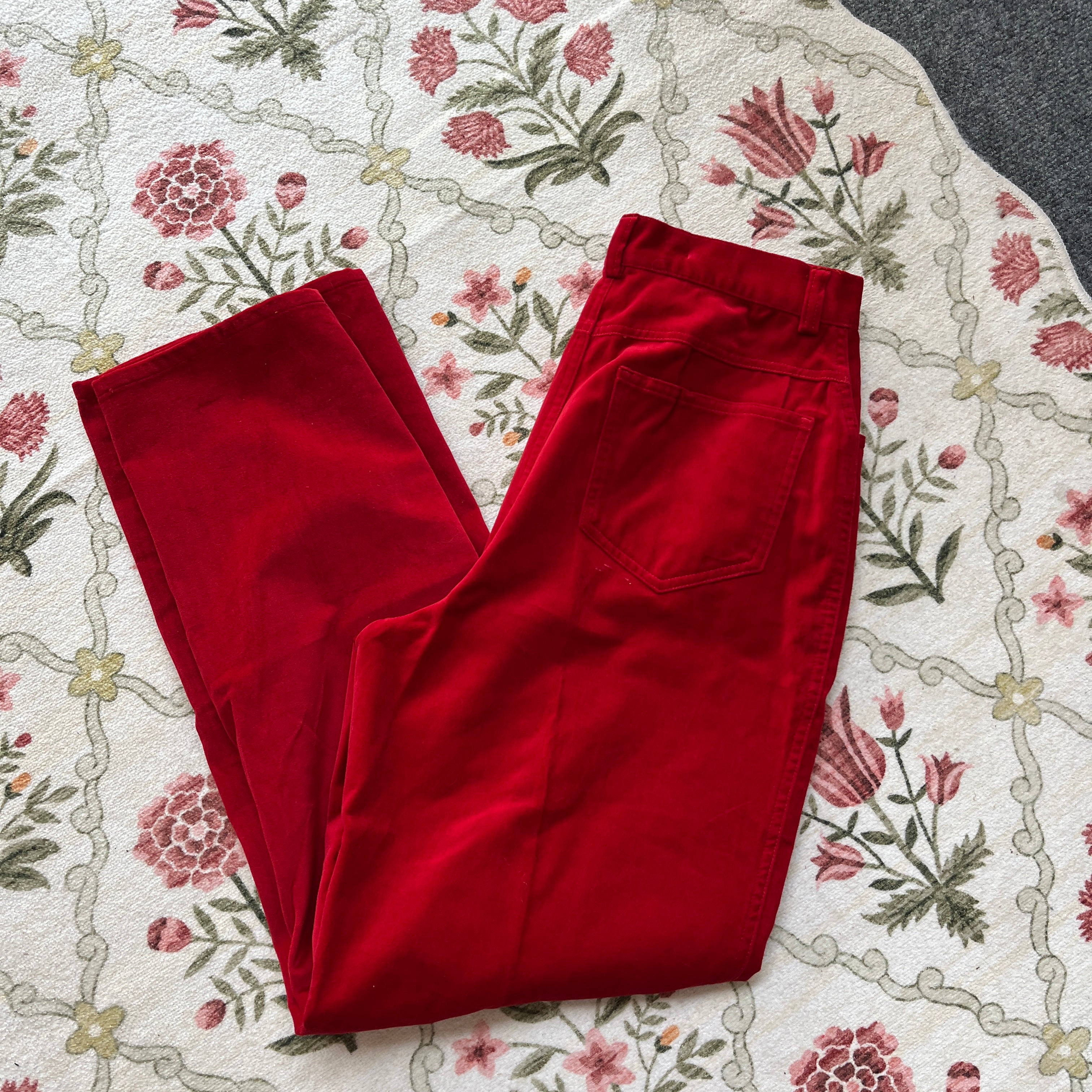 Red Velvet Jeans (28” waist)