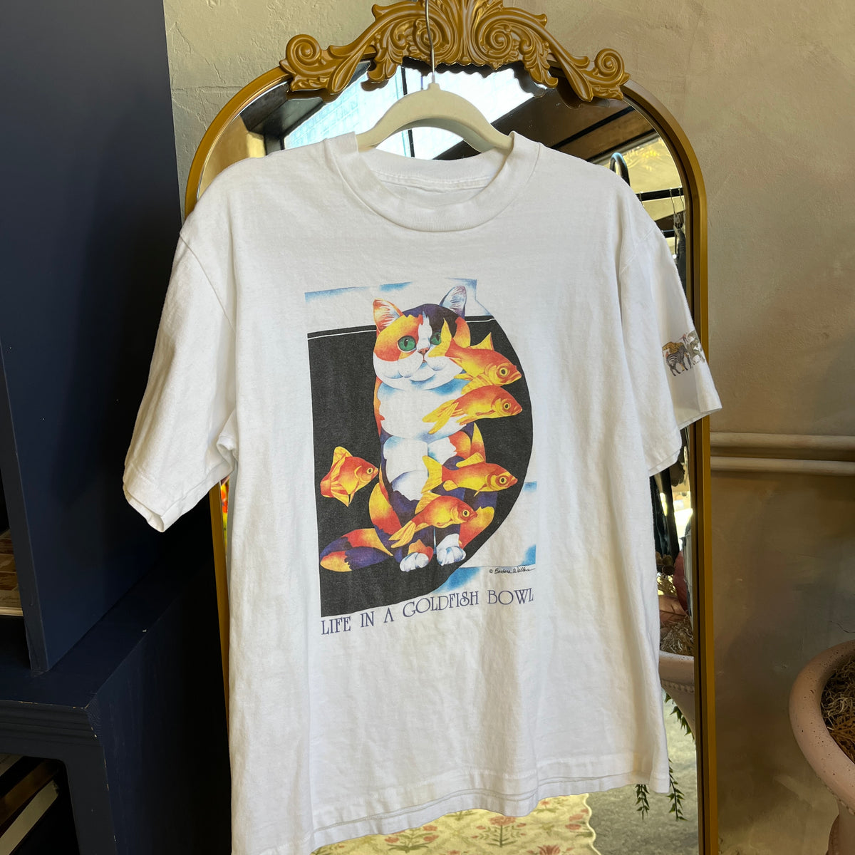Cat & Fish Vintage T-shirt (M)