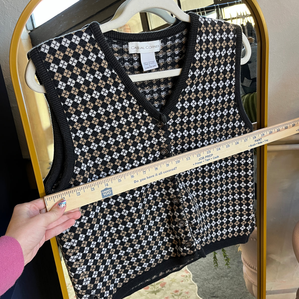 Checkered Vintage Vest (L)