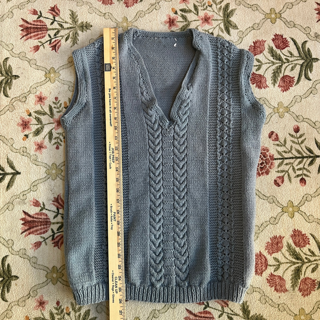 Blue knit vest (M)