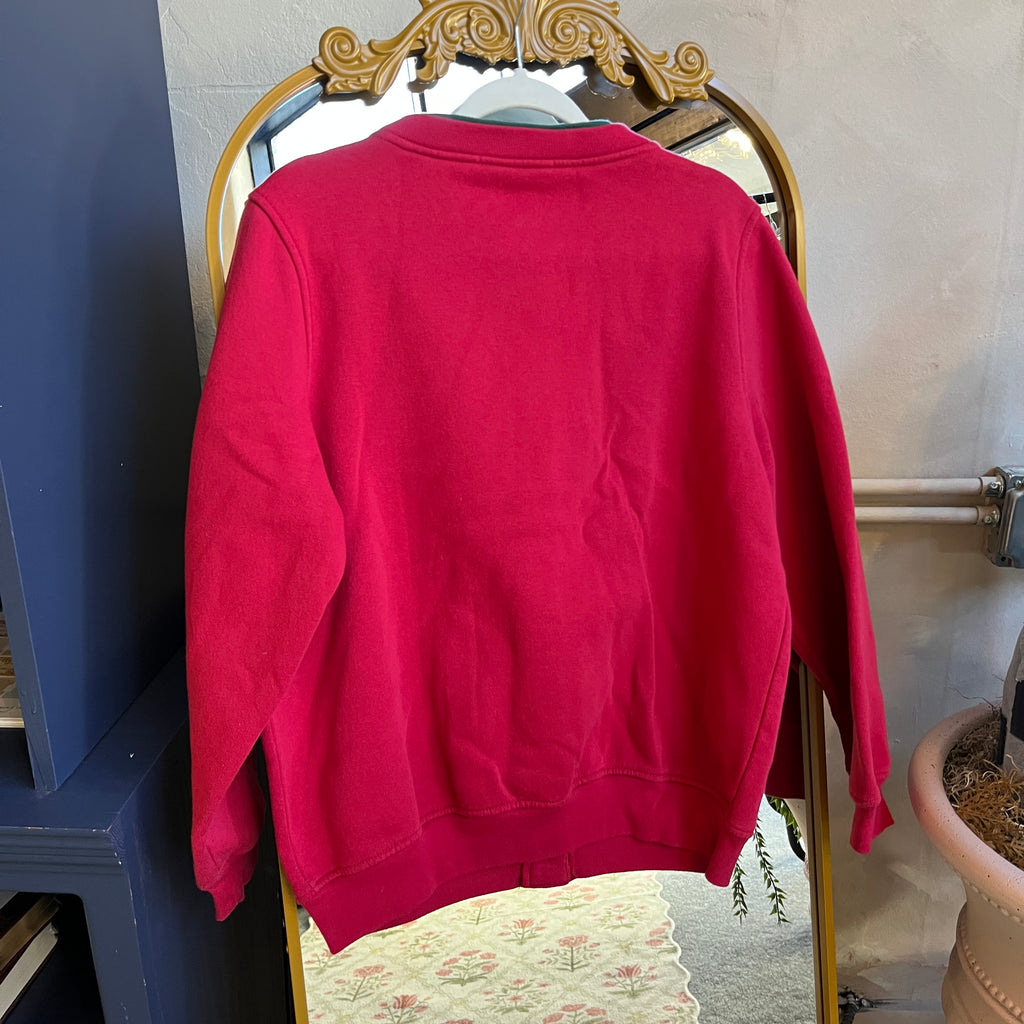 Red Holiday Cardigan (L)