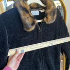 Black Zip Up Sweater (S)