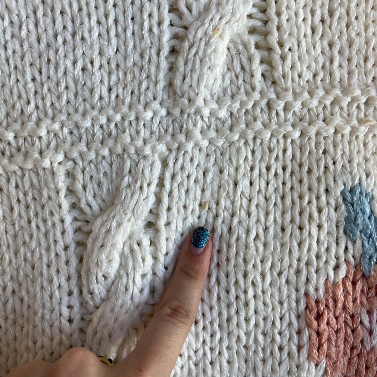 Cream Handknit Sweater (S)