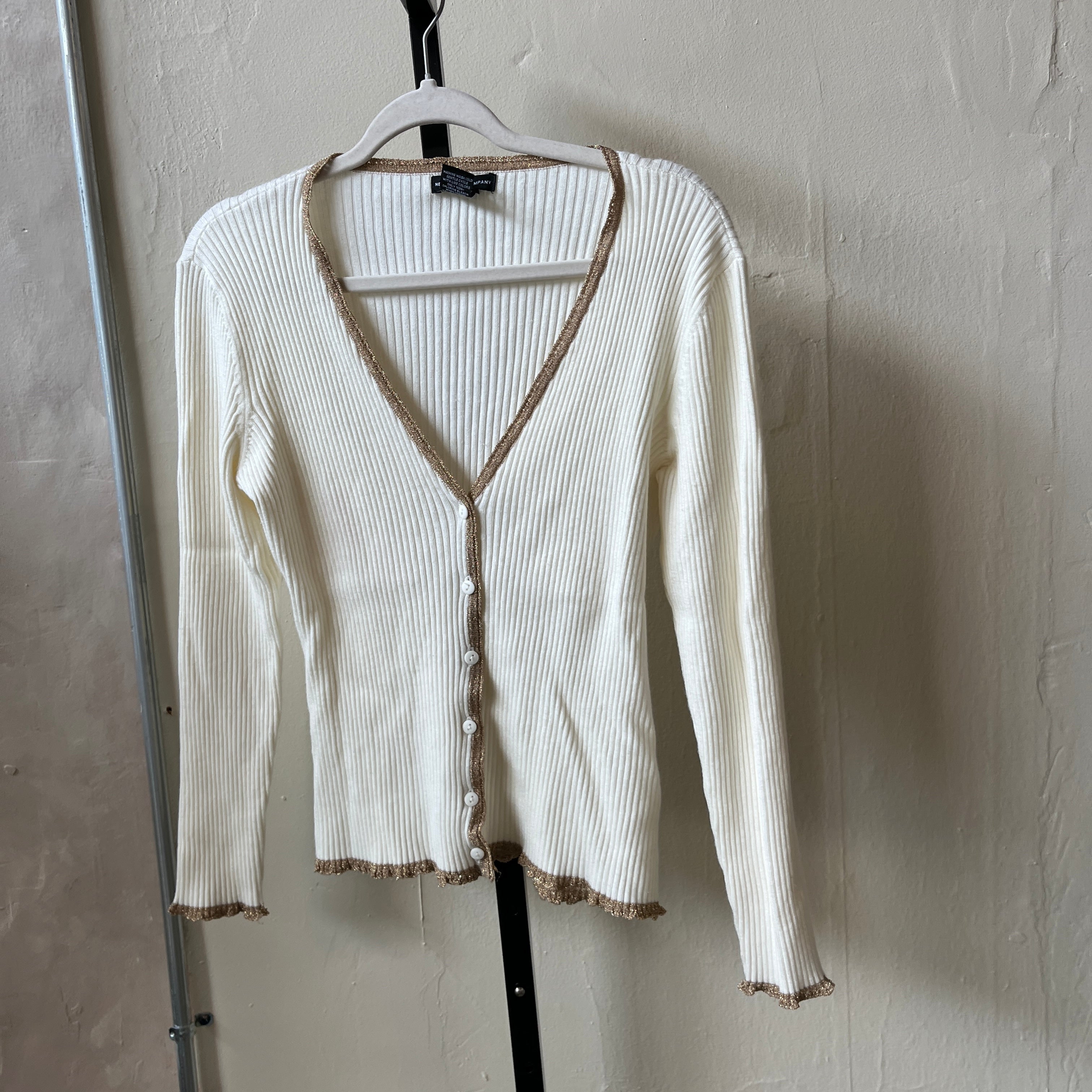 Cream & Gold Cardigan (M)