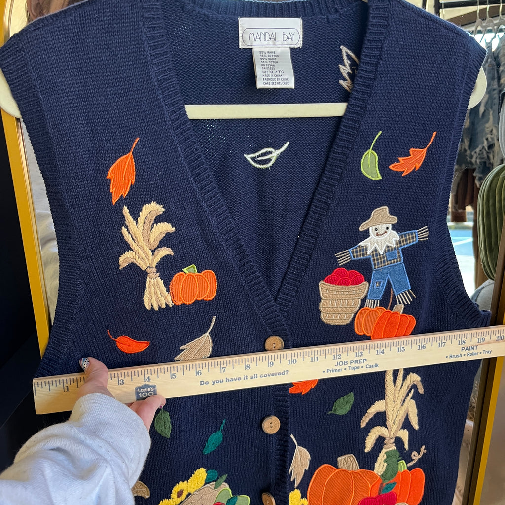 Fall Embroidered Vest (XL)