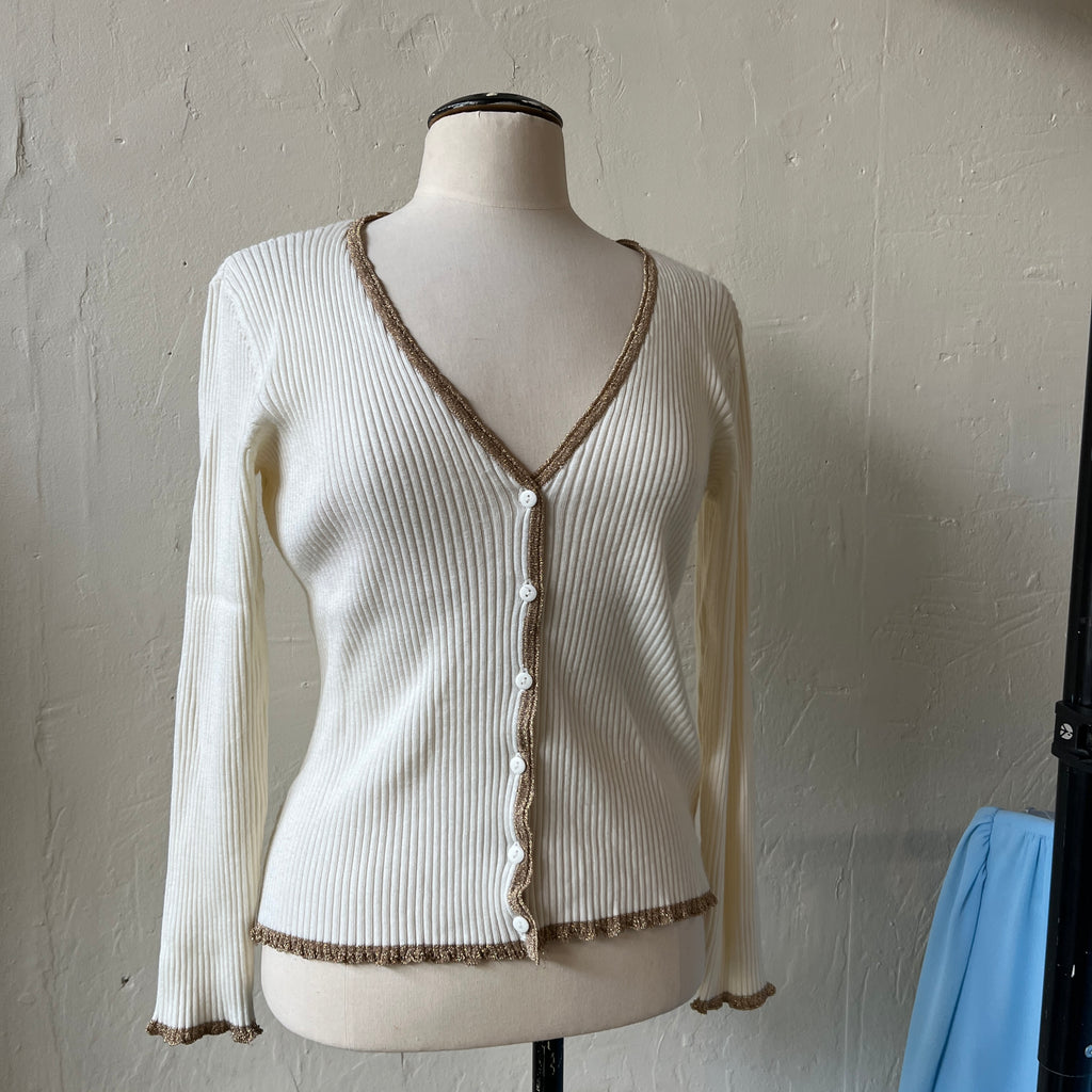 Cream & Gold Cardigan (M)