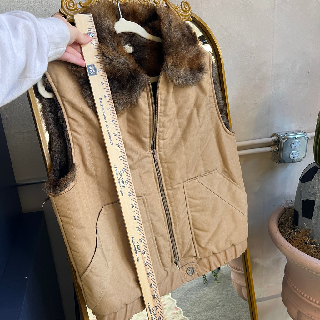 Tan Fur Lined Vest (L)