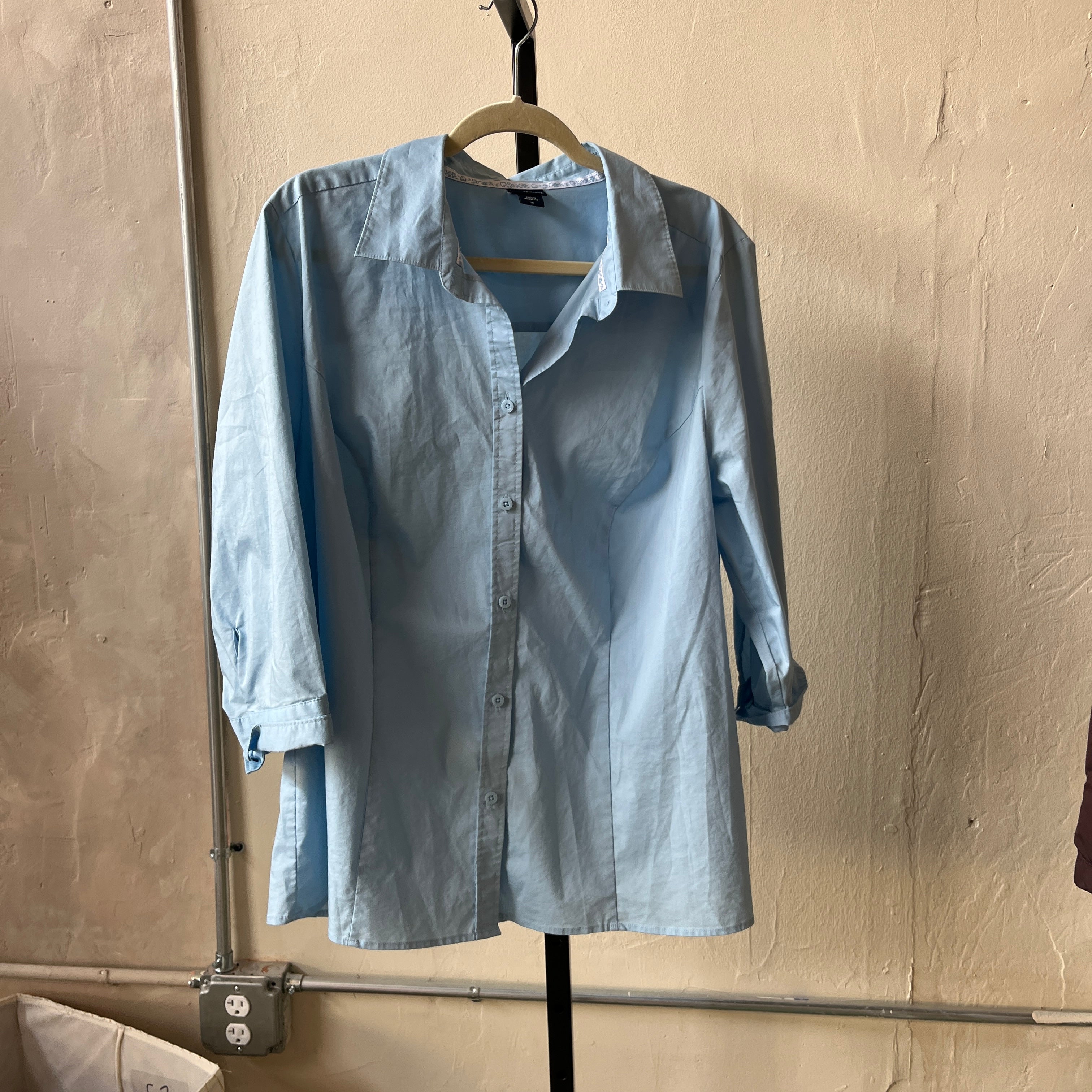 Blue Button Up (1X)