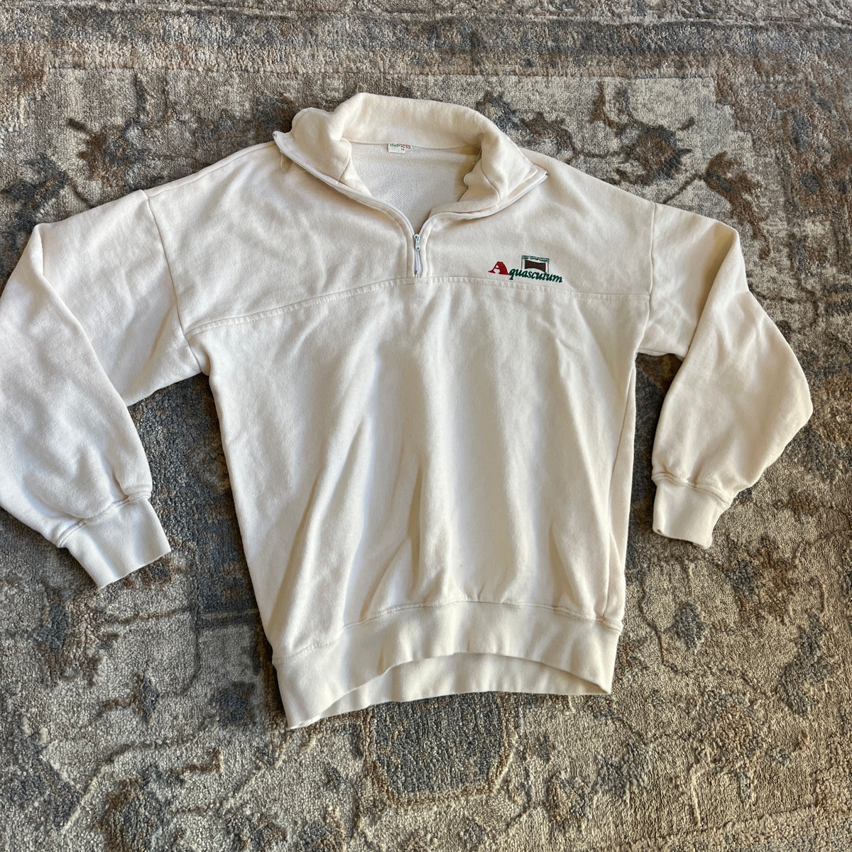 White Vintage Quarter Zip (M)