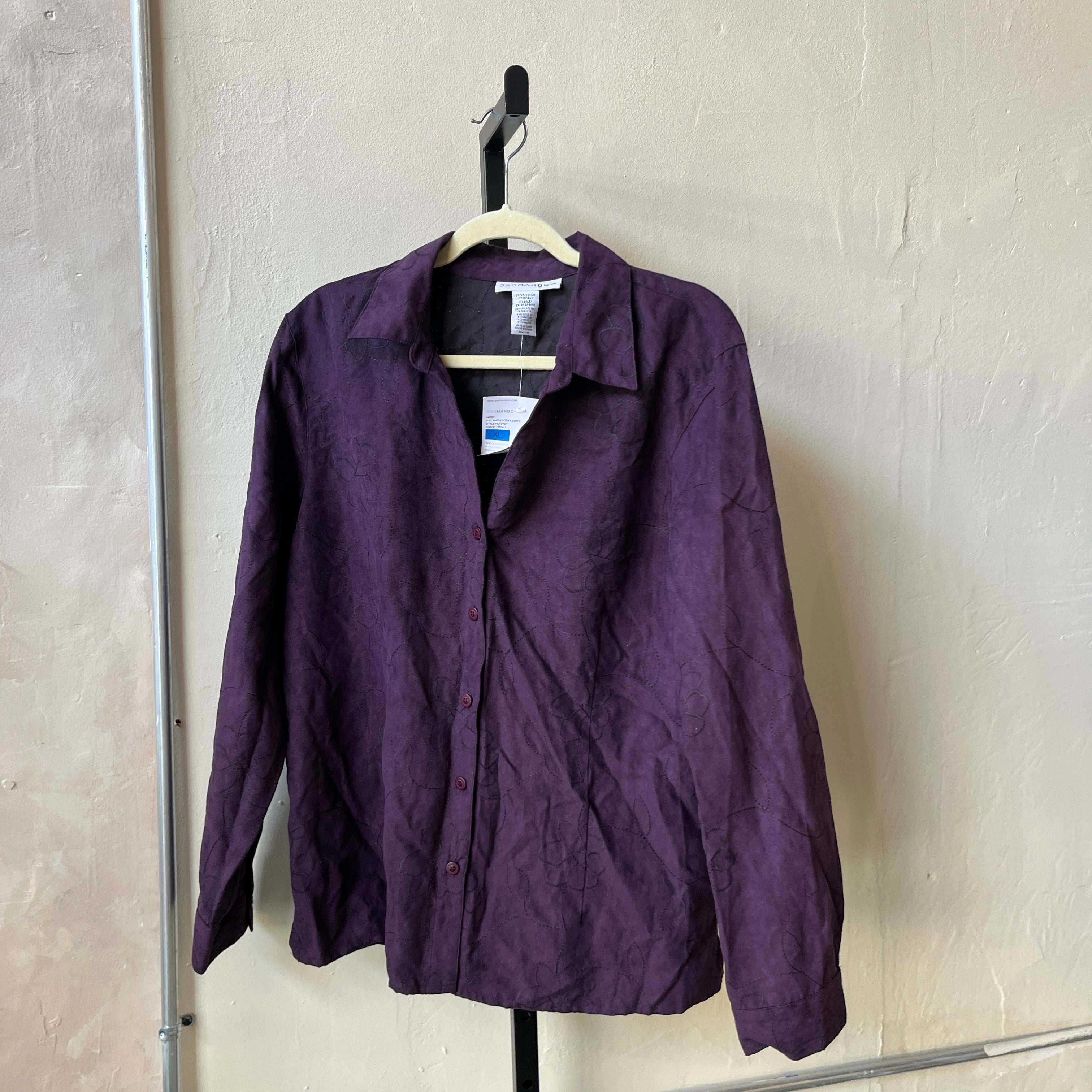 NWT Purple Button Up (XL)