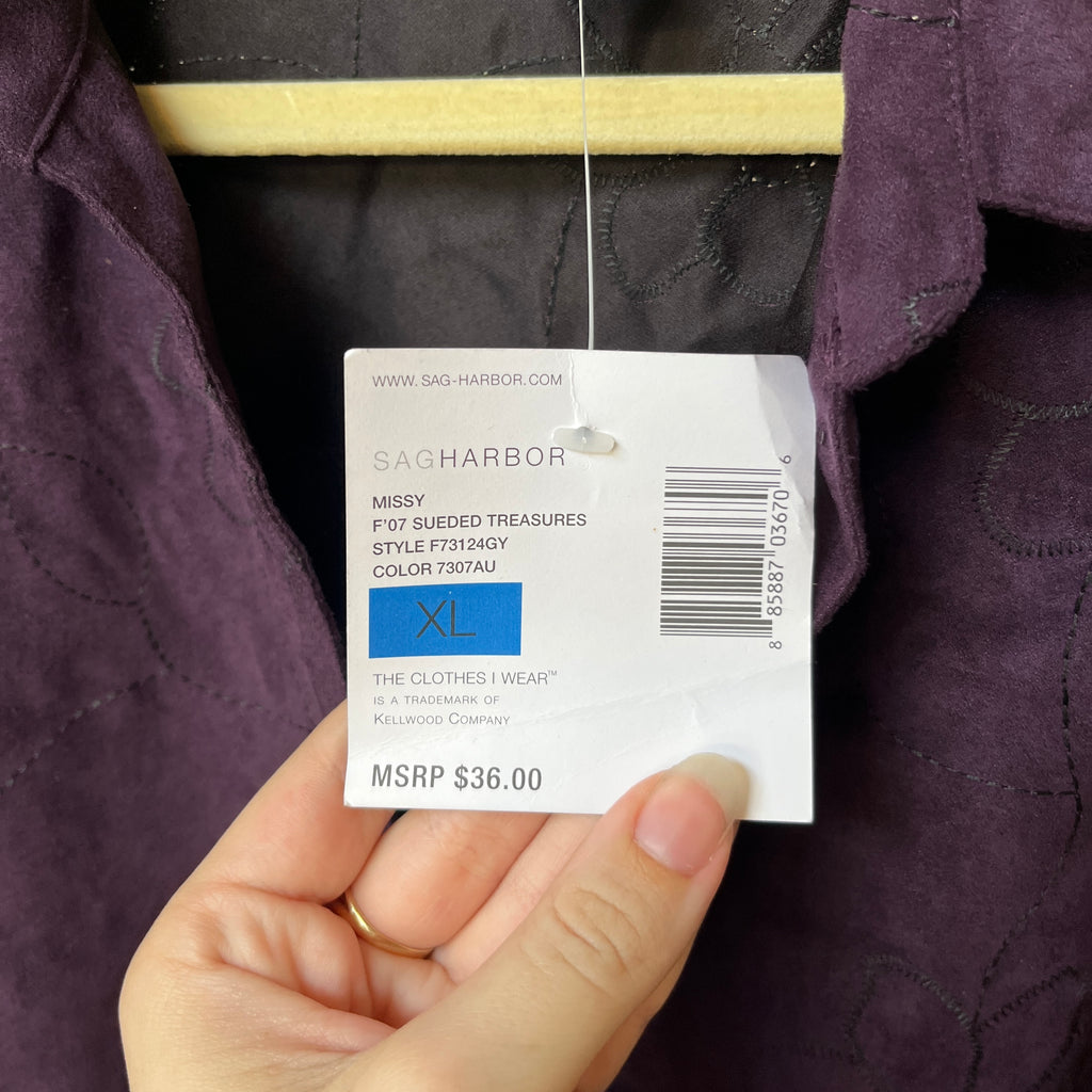 NWT Purple Button Up (XL)