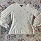 Cream Puff Sleeve Sweater (L)
